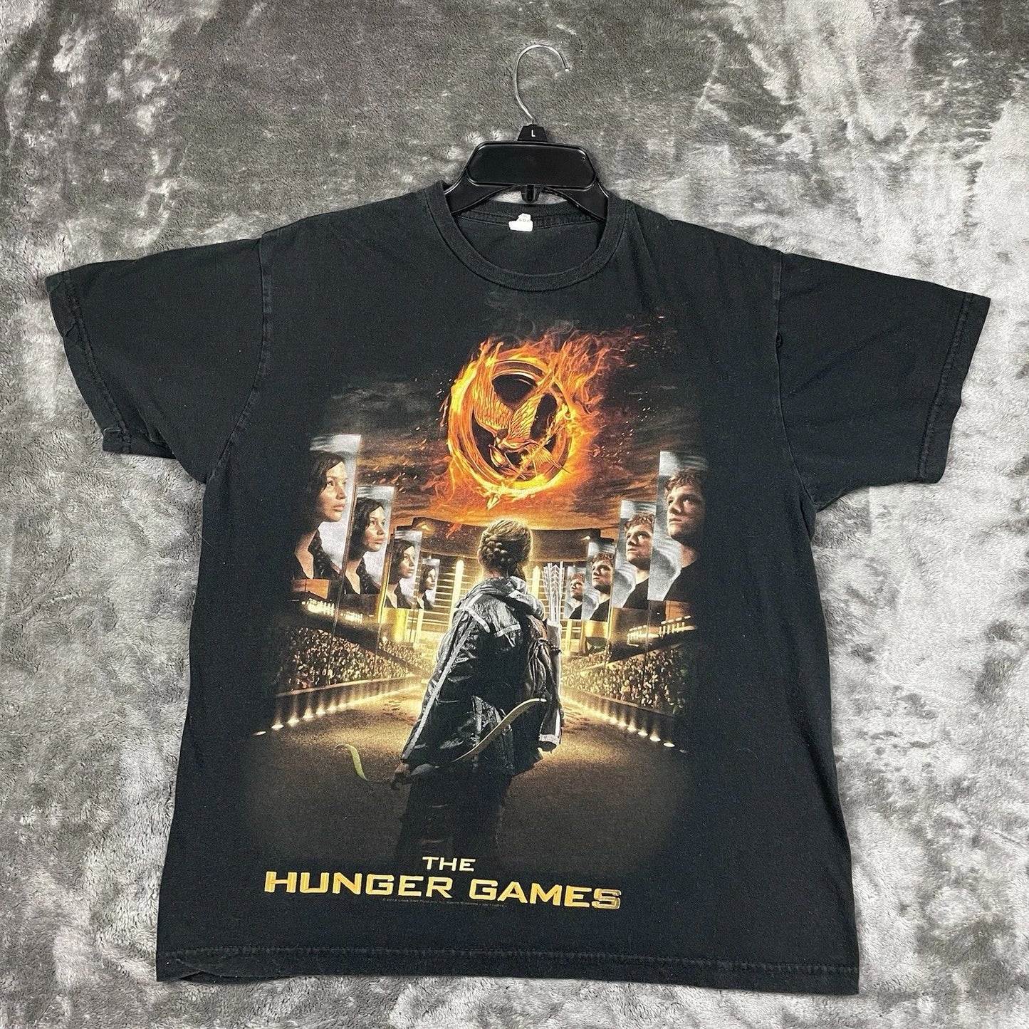 2012 The Hunger Games Movie Promo T-Shirt Graphic Tee Katniss Peeta MEDIUM