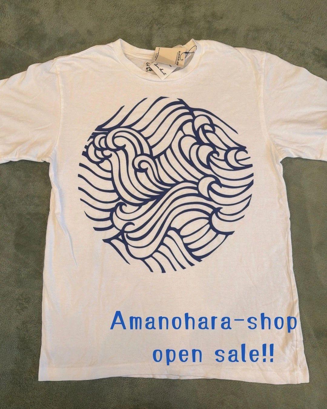 BLUE BLUE JAPAN T-Shirt Size 3 Indigo Blue Traditional Japanese Pattern New