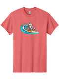 Surfing-Wolf-6 Mens Graphic Tee, 100% Cotton, Casual Summer Wear