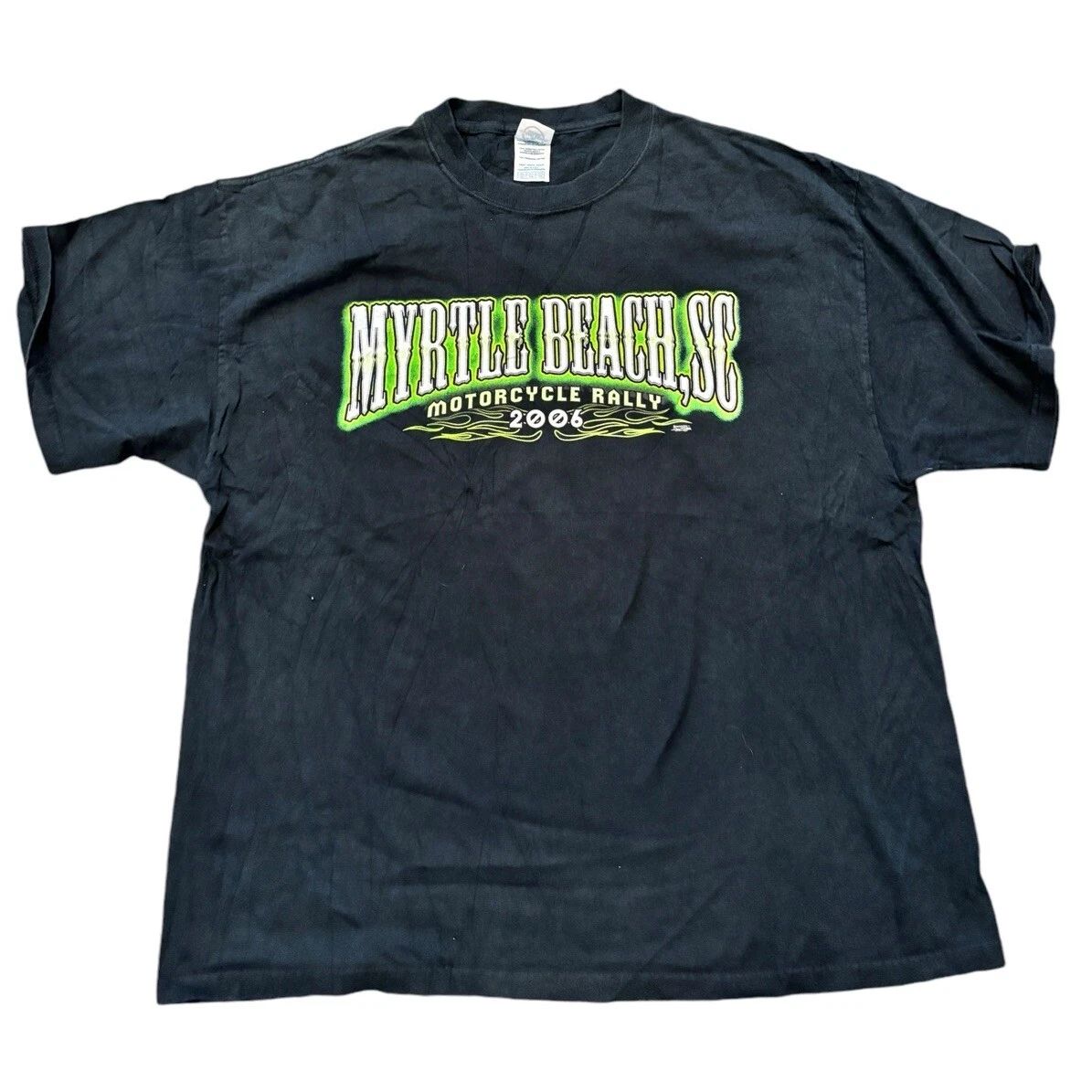 Myrtle Beach SC 2006 Motorcycle Rally Black/Green XL T-Shirt Lightning Dice