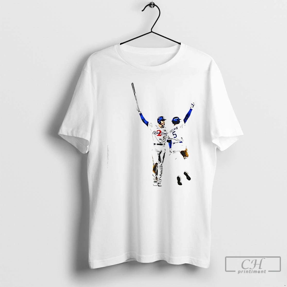 Premium Freddie Freeman And Trea Turner La Dodgers Celebrating Graphic Signatures T Shirts