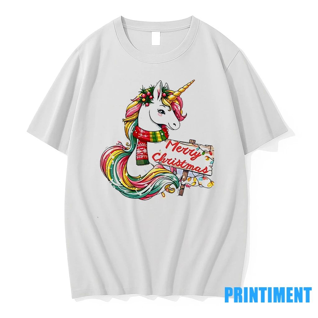 Merry Christmas Rainbow Unicorn Holiday Lights Tshirts Sweater
