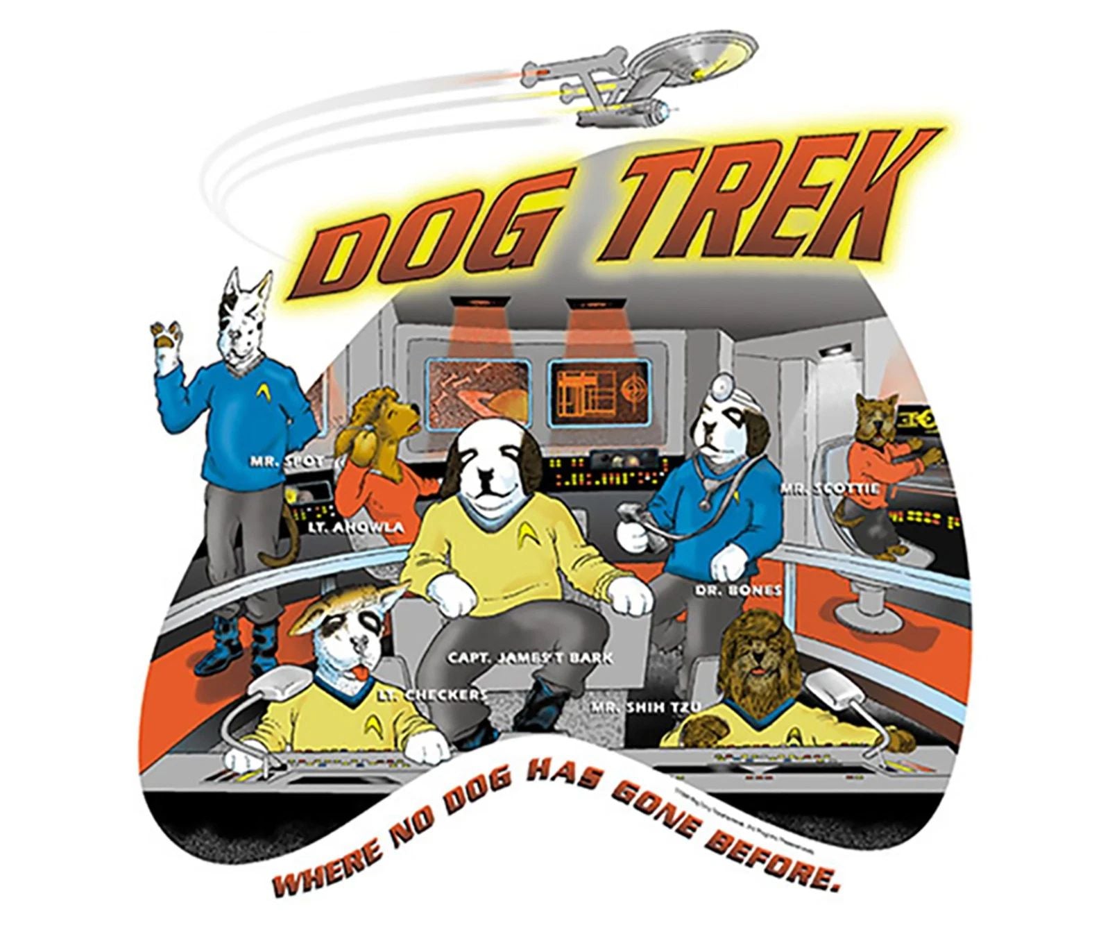 NEW Big Dogs St Bernard Dog Trek Space Travel Parody T-Shirt Cotton Men's Small
