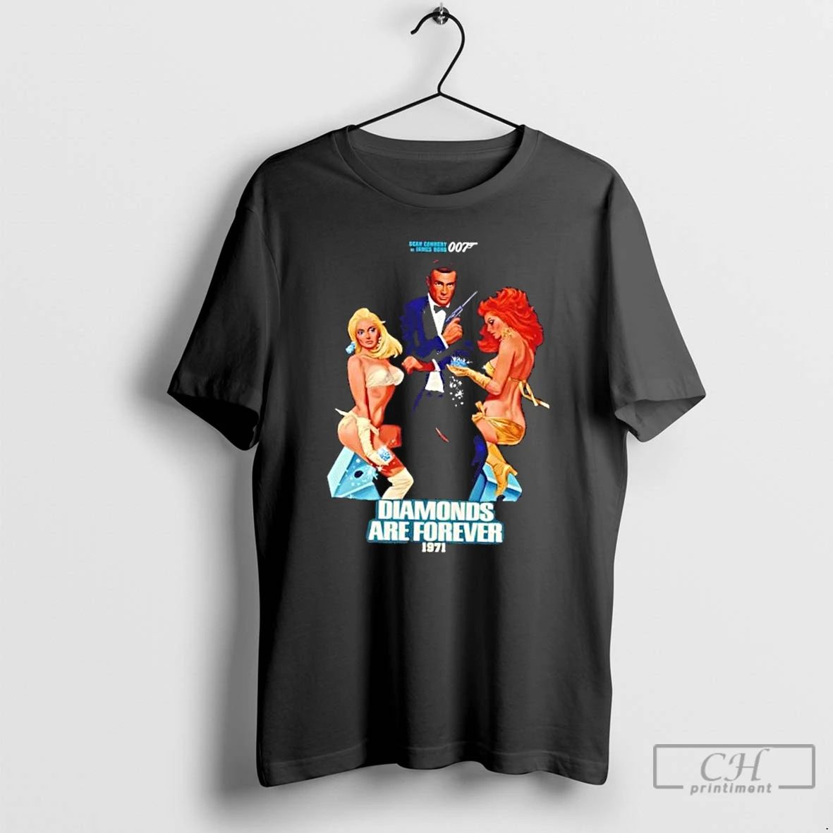 Premium Sean Connery As James Bond 007 Diamonds Are Forever 1971 T Shirts