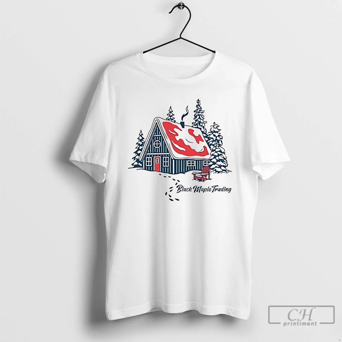 Classic Canadian Cottage Black Maple Trading T Shirts