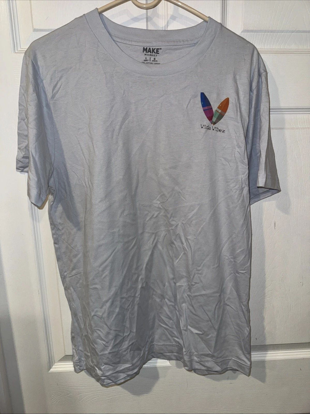 Make Market Mens Gray Short Sleeve Shirt Size Large Vilda Vibez Surfing