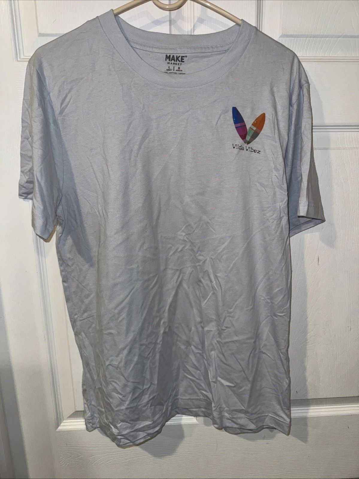 Make Market Mens Gray Short Sleeve Shirt Size Large Vilda Vibez Surfing