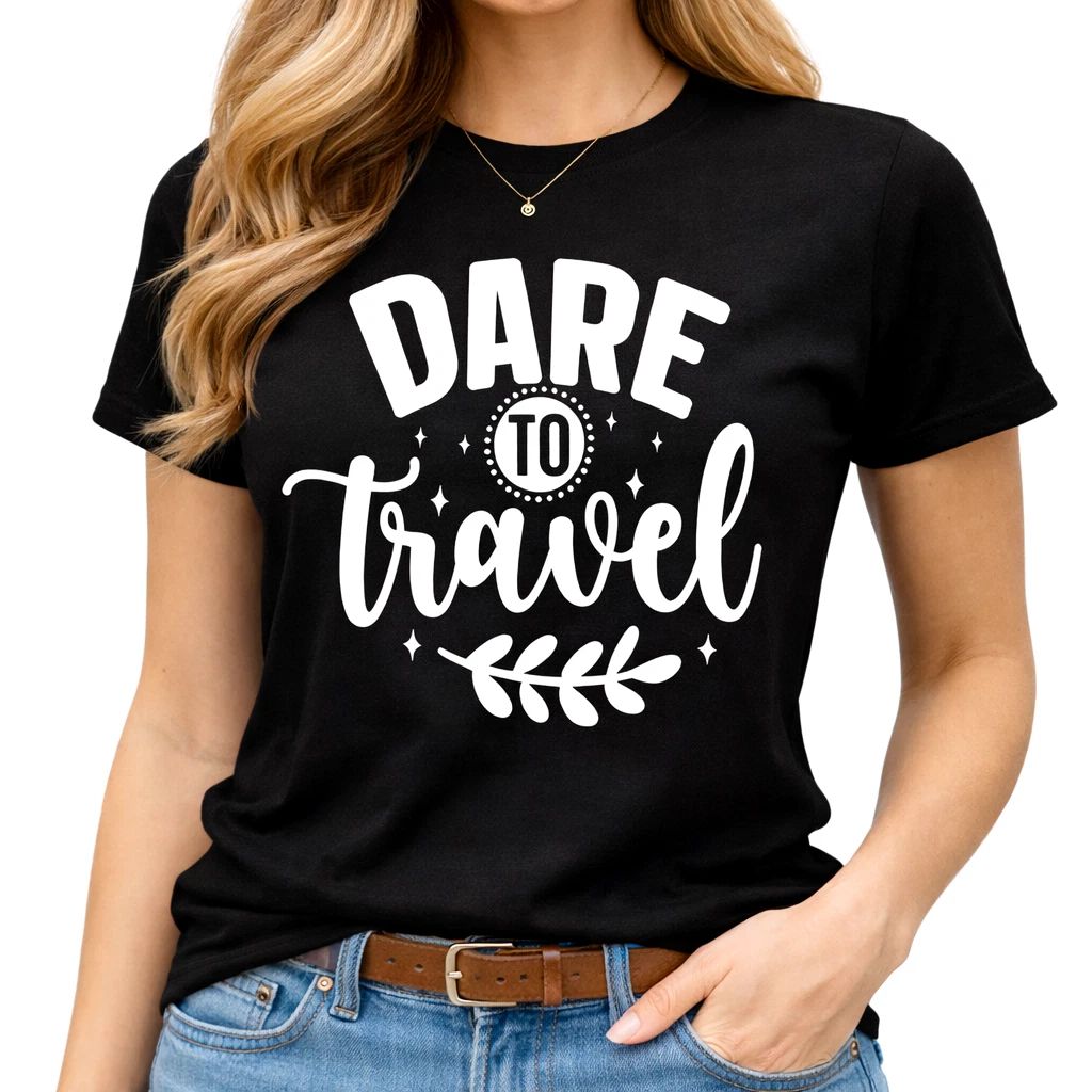 Travel Quote T Shirt Dare to Travel Graphic Tee Adventure Wanderlust Top