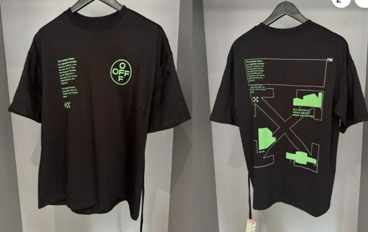Off-White Black Green Men’s T-Shirt Streetwear Logo Graphic Tee Reprint S-5XL