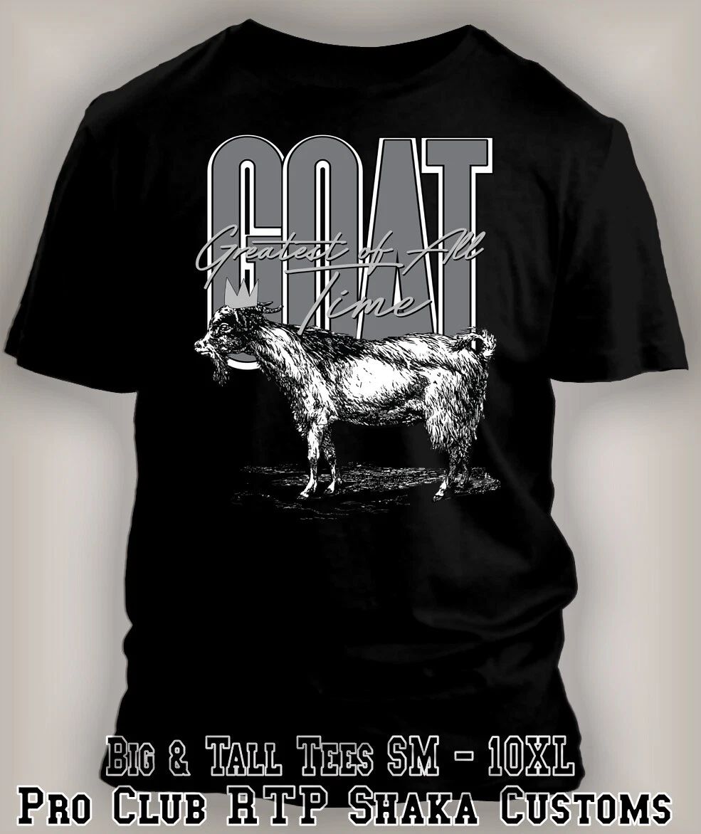 Mens Big 6XL Cotton Heritage GOAT The Greatest Sneaker Fashion Tee Shirt Sport T