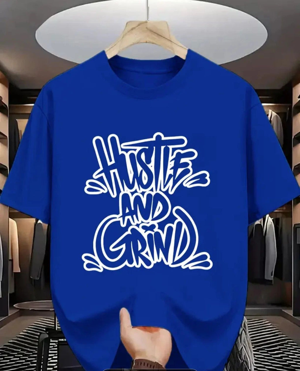 Men's Novelty T Shirt Street Wear Urban Fashion Trend New Blue XL Short Sleeve