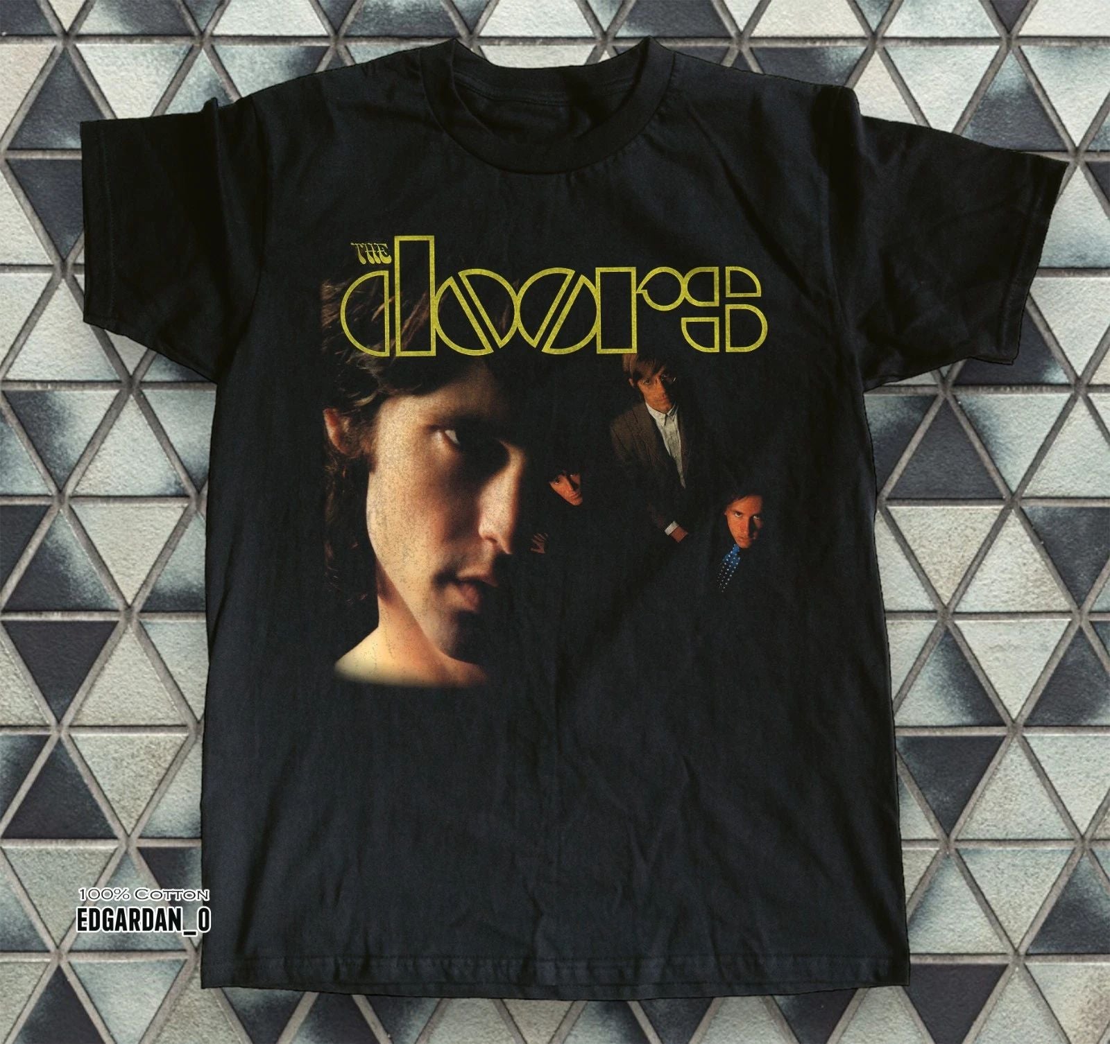 The Doors Album Rock Band Retro Black Unisex T-shirt Size S-5XL