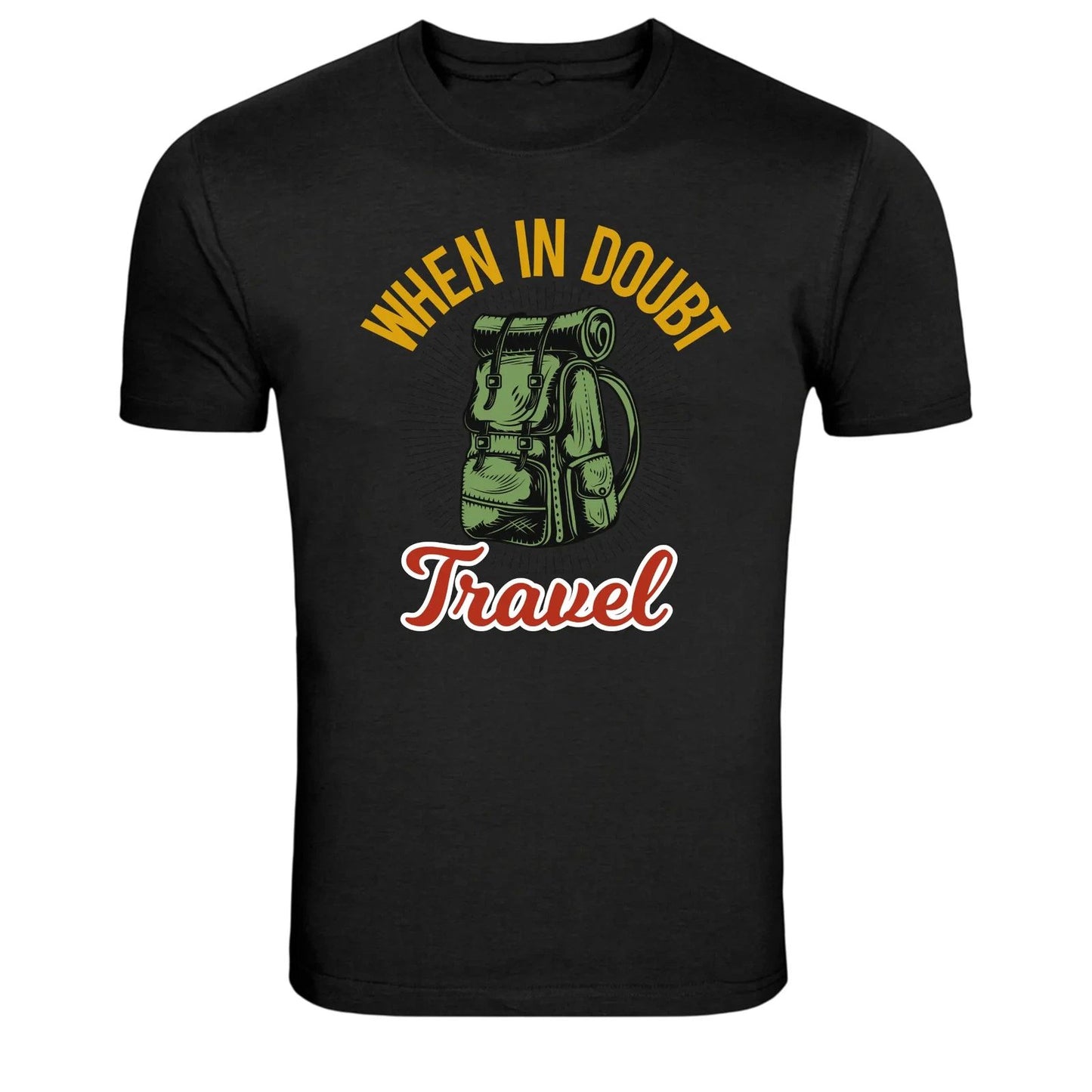 When In Doubt Travel Backpack Adventure Graphic T-Shirt