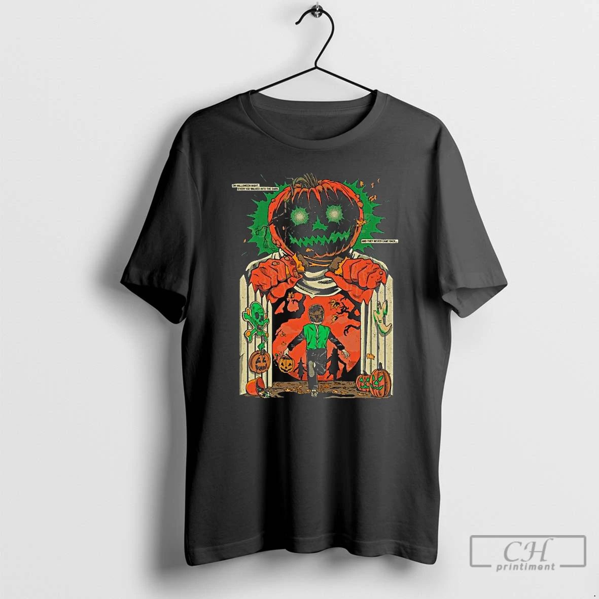 Classic Into The Dark Night Of Halloween Long Sleve T Shirts