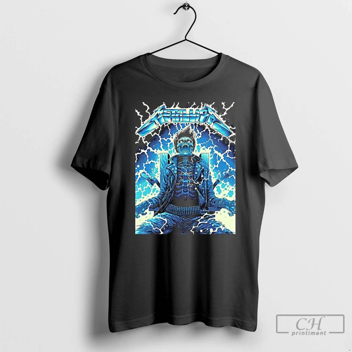 Classic Metallica Ride The Lightning Artwork By Luke Preece Australia M72 Tour Skeleton On The