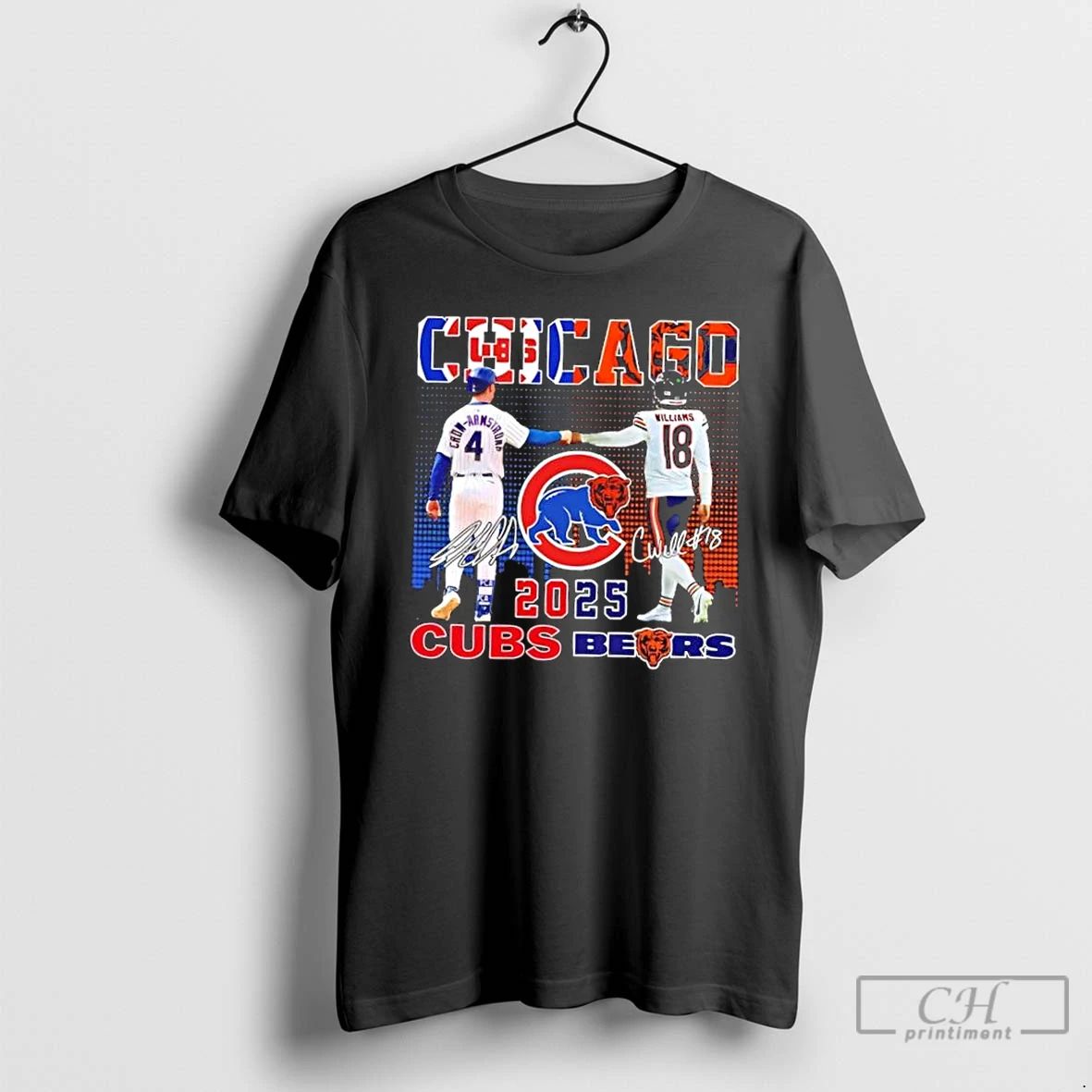 Classic 2025 Chicago Sports Crow Armstrong Cubs X Williams Bears Skyline T Shirts