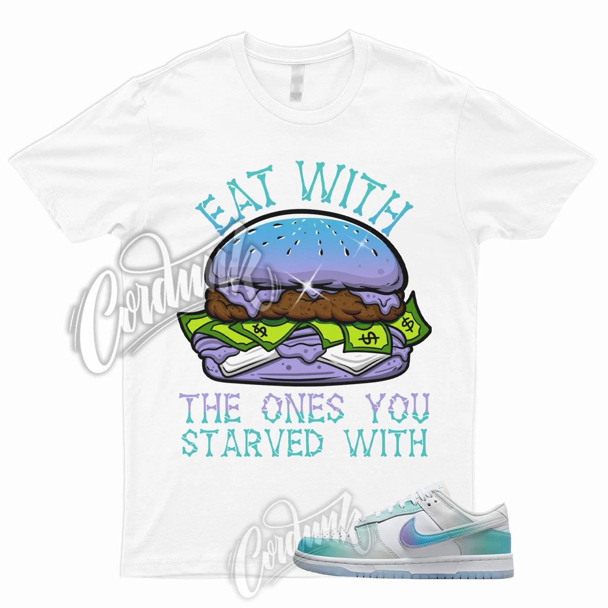EAT T Shirt to Match Dunk Low Unlock Your Space Multicolor Ice Blue Menta 1