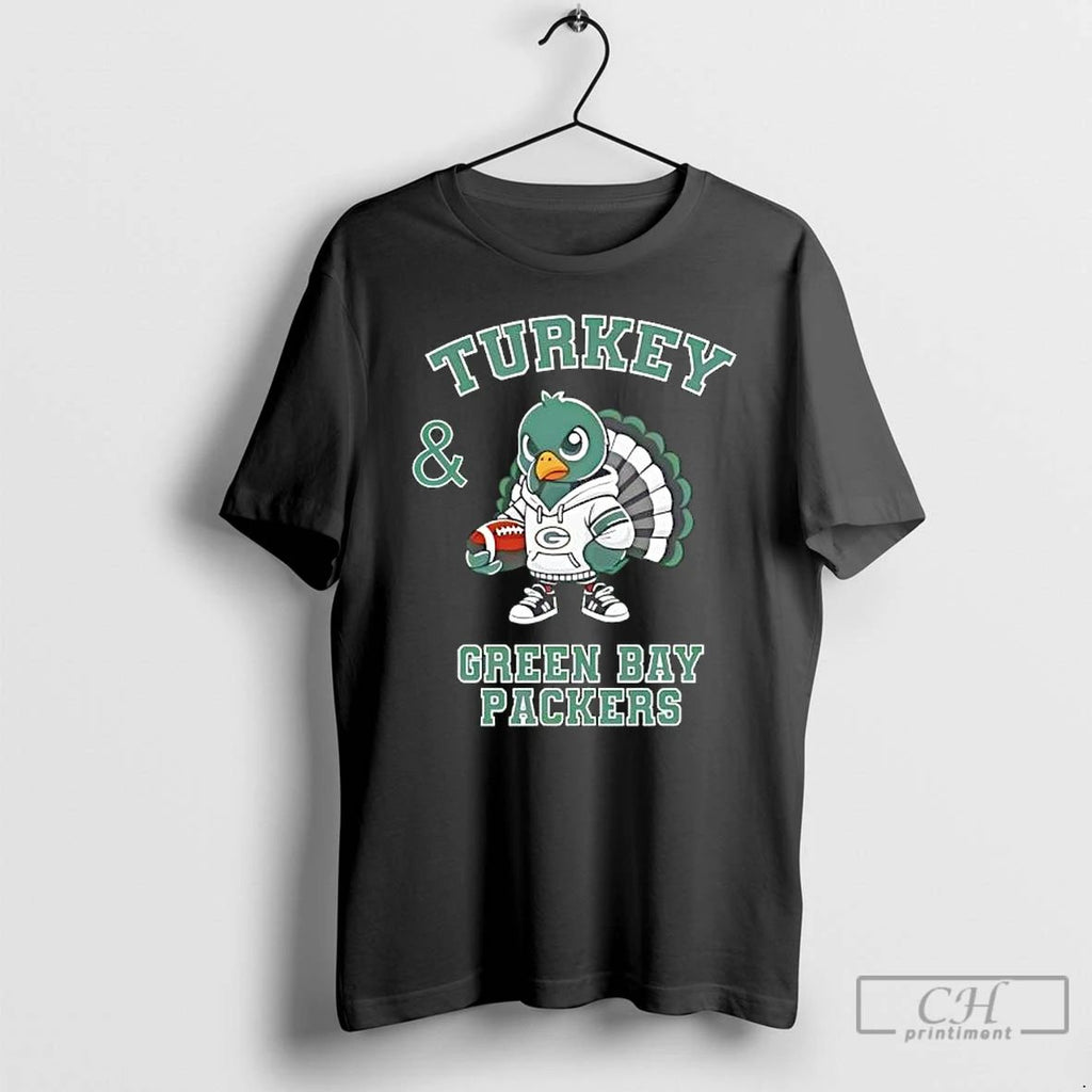 Premium Turkey Green Bay Packers Thanksgiving T Shirts
