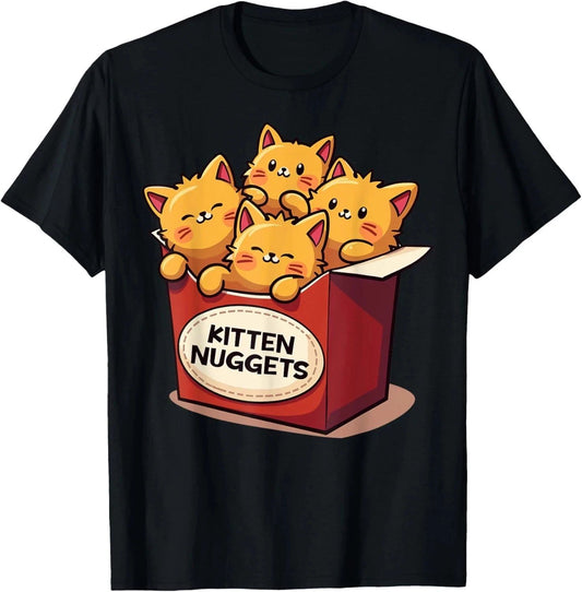 NEW LIMITED Cute Kitten Nuggets Chicken Nuggets Cat Lover Funny T-Shirt S-5XL