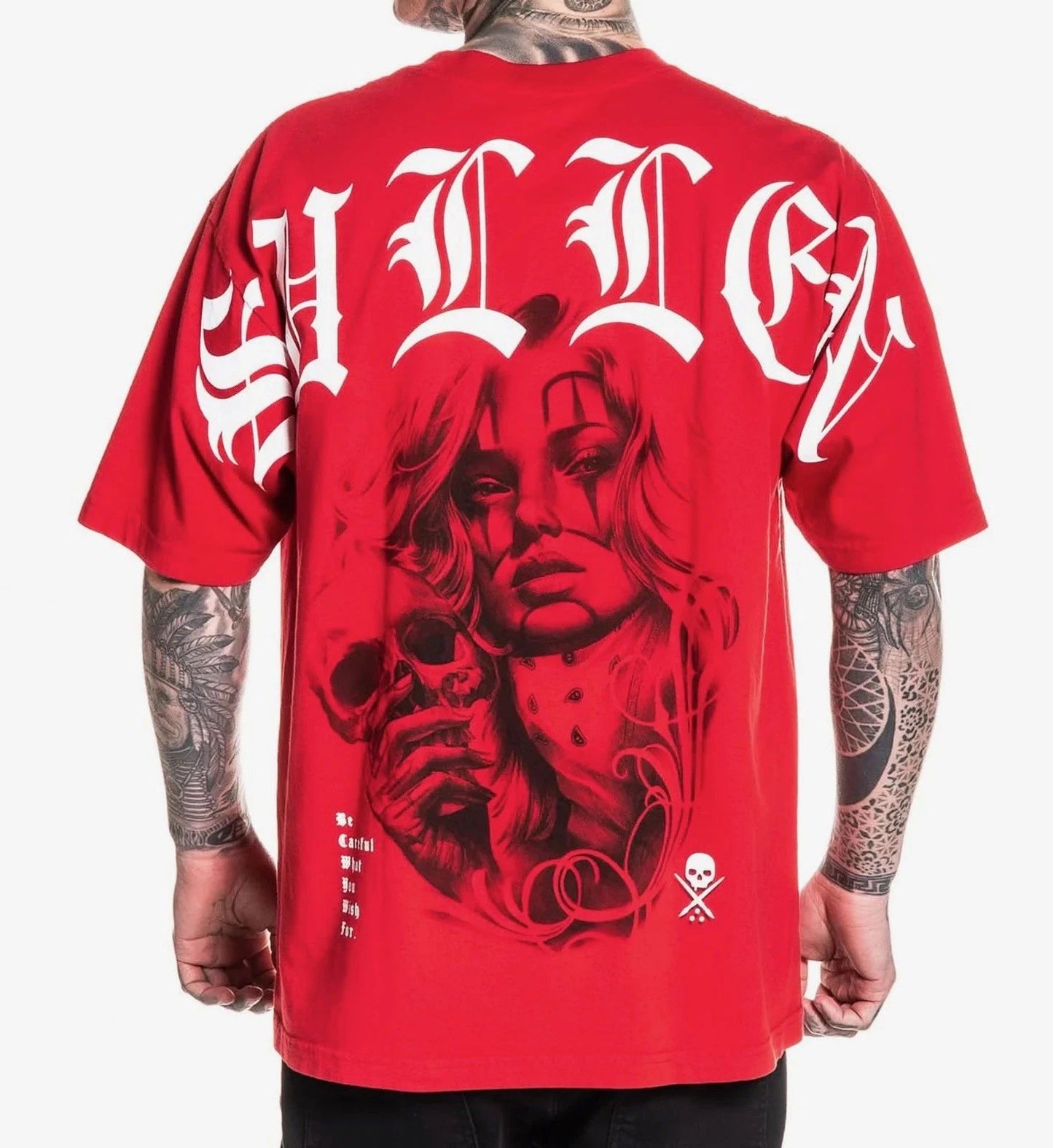 SULLEN CLOTHING TWO FACED '1 TON' OVERSIZED HEAVYWEIGHT PREMIUM RED T-SHIRT