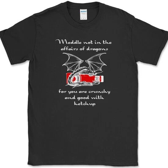 Meddle Not In The Affairs Of Dragons T-Shirt Funny Fantasy Kingdom Tee