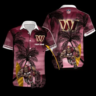 Personalized Washington Commanders Island Blitz Hawaiian Shirt