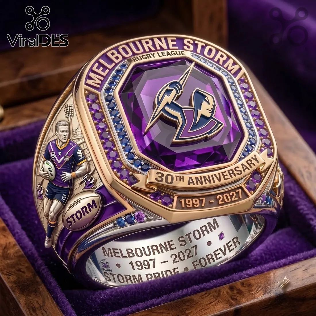 Melbourne Storm 30th Anniversary Commemorative Ring