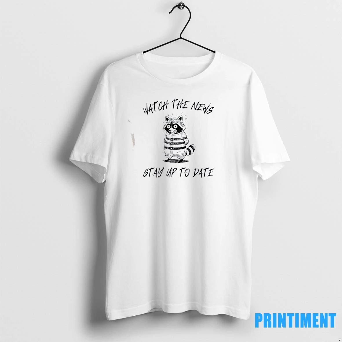 Raccoon Watch The News Stay Up To Date Tshirts Sweater