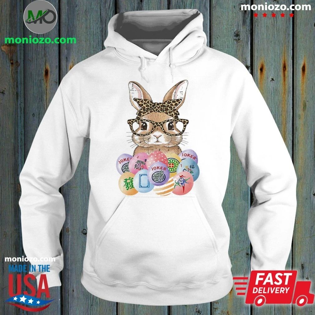 Easter Bunny Glasses Bandana Leopard Rabbit Shirt