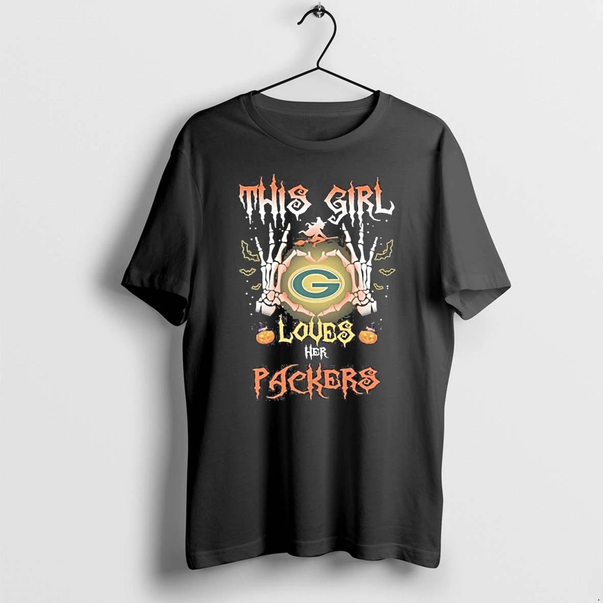 Skeleton Hand This Girl Loves Her Green Bay Packers Tshirts Sweater