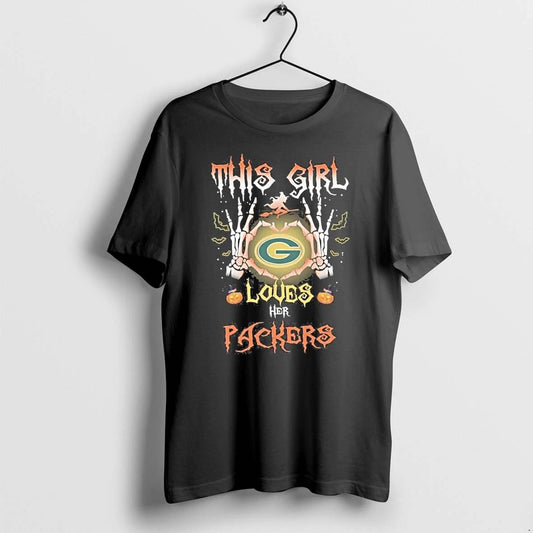Skeleton Hand This Girl Loves Her Green Bay Packers Tshirts Sweater
