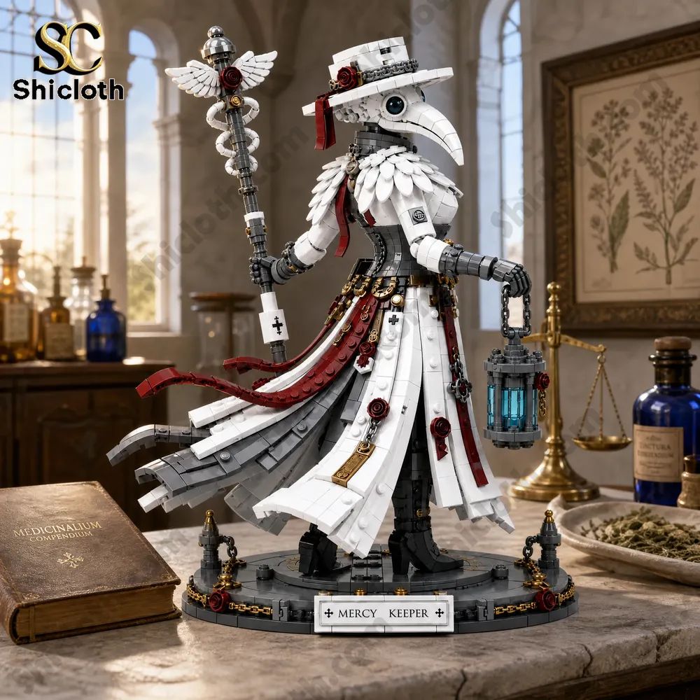 Mercy Keeper White Plague Doctor Building Brick Set