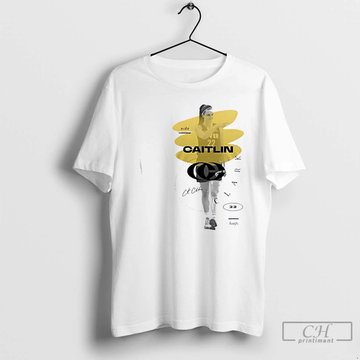 Classic Indiana Fever Caitlin Clark Logo Womens Basketball Hoops 2 Sided T Shirts
