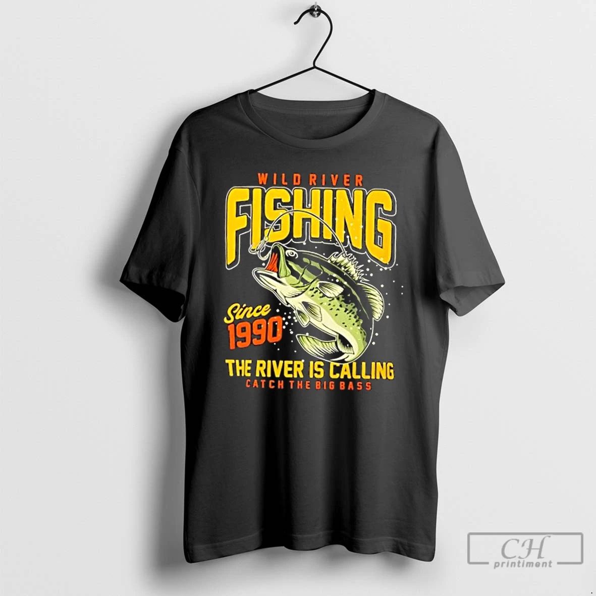 Classic Wild River Fishing Big Bass Angler T Shirts