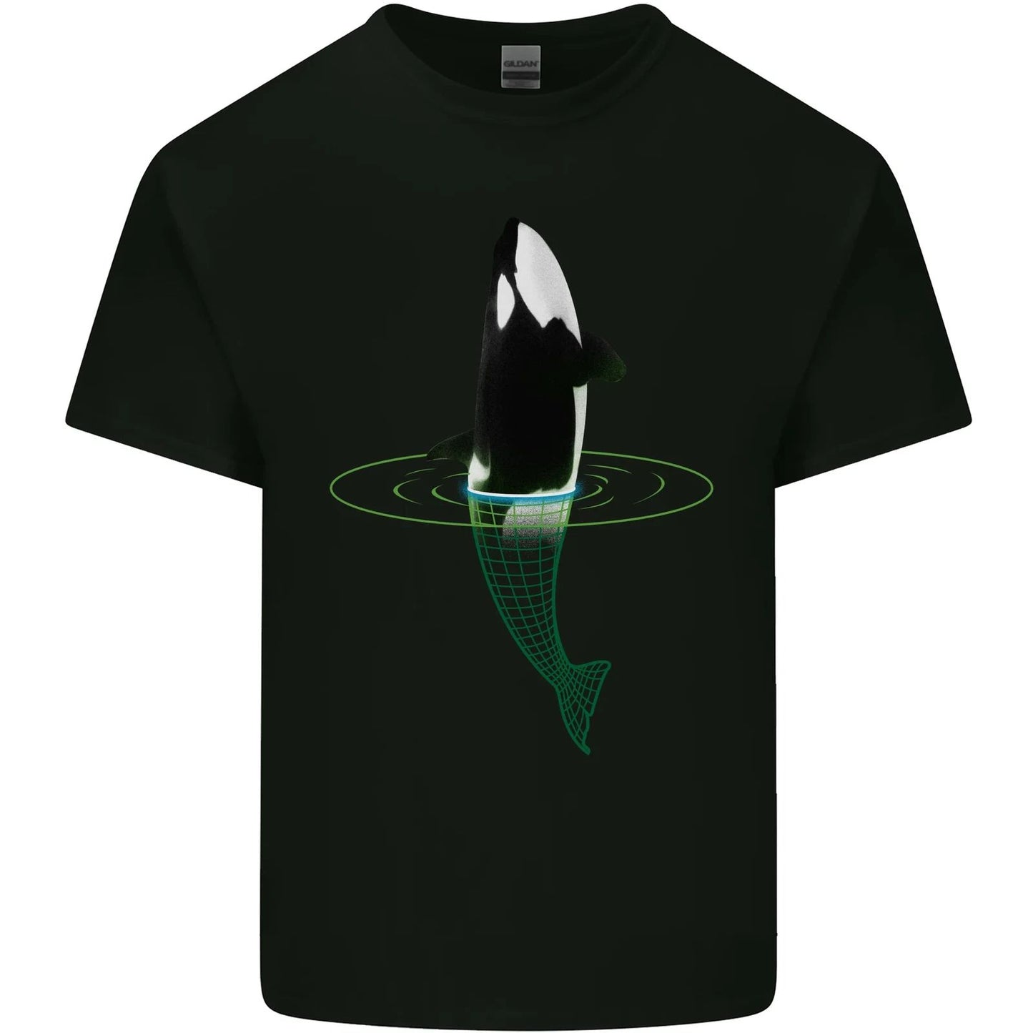 A SCI-FI Orca Whale Mens Cotton T-Shirt Tee Top