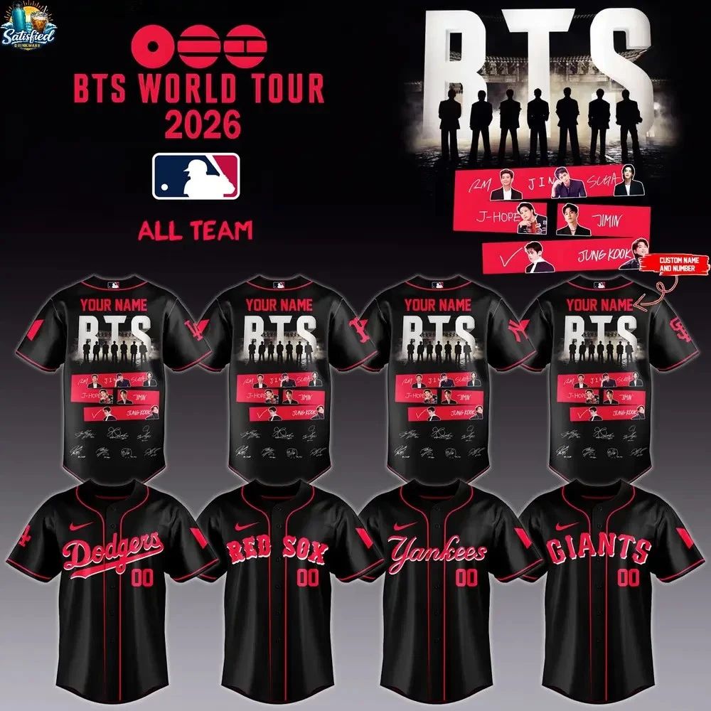 Custom All Baseball Team X BTS COMEBACK & WORLD TOUR 2026 Limited Edition Jersey