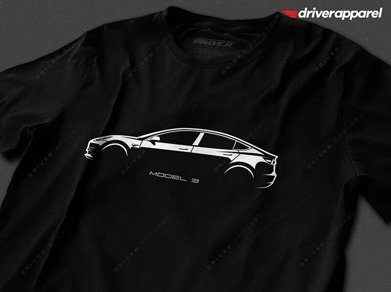 Tesla Model 3 Shirts Hoodies Motors Silhouette Logo Y S X EV Electric Elon Musk