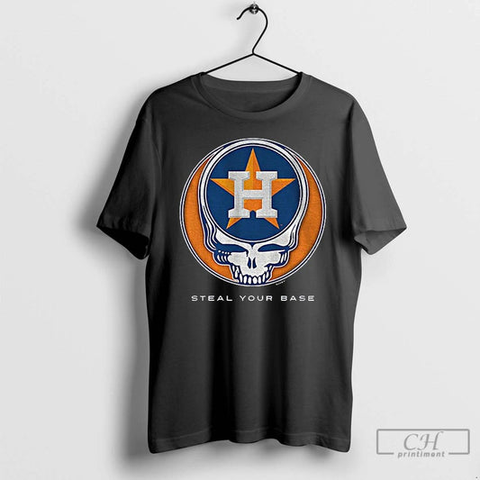 Classic Houston Astros Steal Your Base Grateful Dead Skull Mlb T Shirts