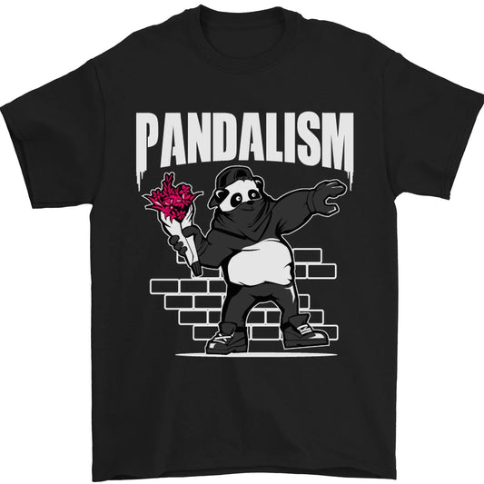 Pandalism Banksy Style Street Art Graffiti Mens T-Shirt 100% Cotton