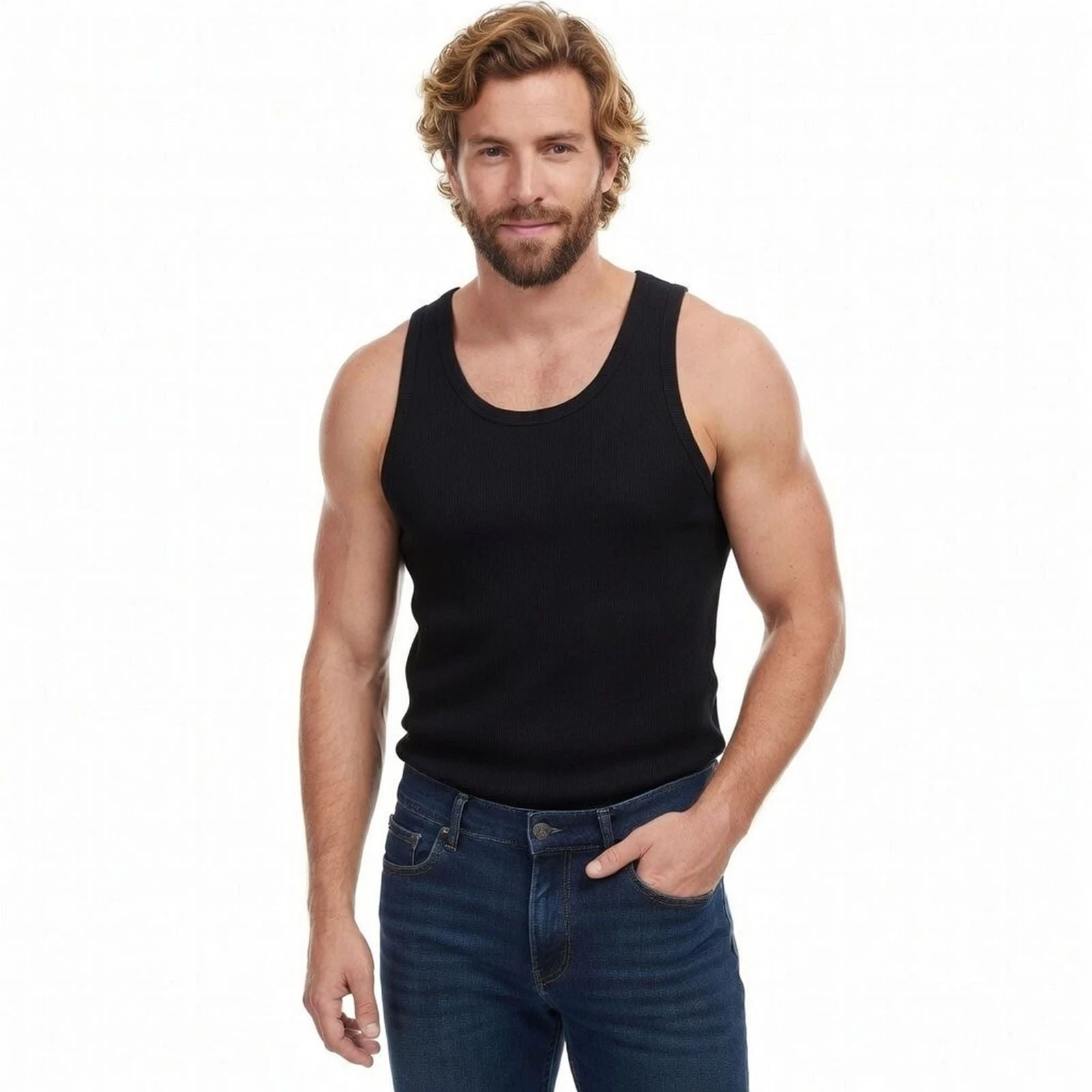 Mens Vests 100% Cotton Tank Top Muscle Summer Training Gym Plain Packs of 3 & 6