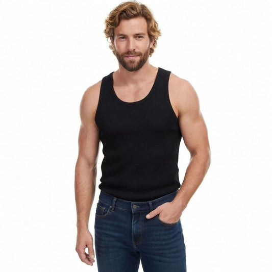 Mens Vests 100% Cotton Tank Top Muscle Summer Training Gym Plain Packs of 3 & 6