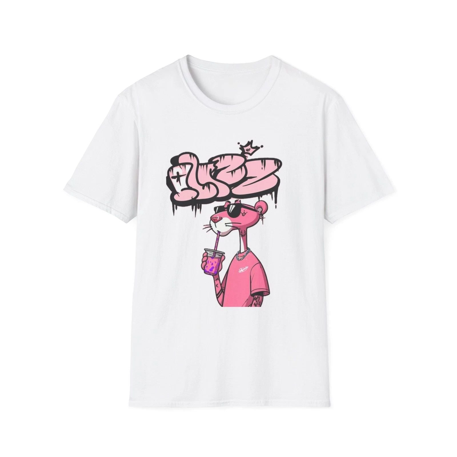 Pink Panther Graffiti T-Shirt | Cartoon Character, Bubble Tea Art