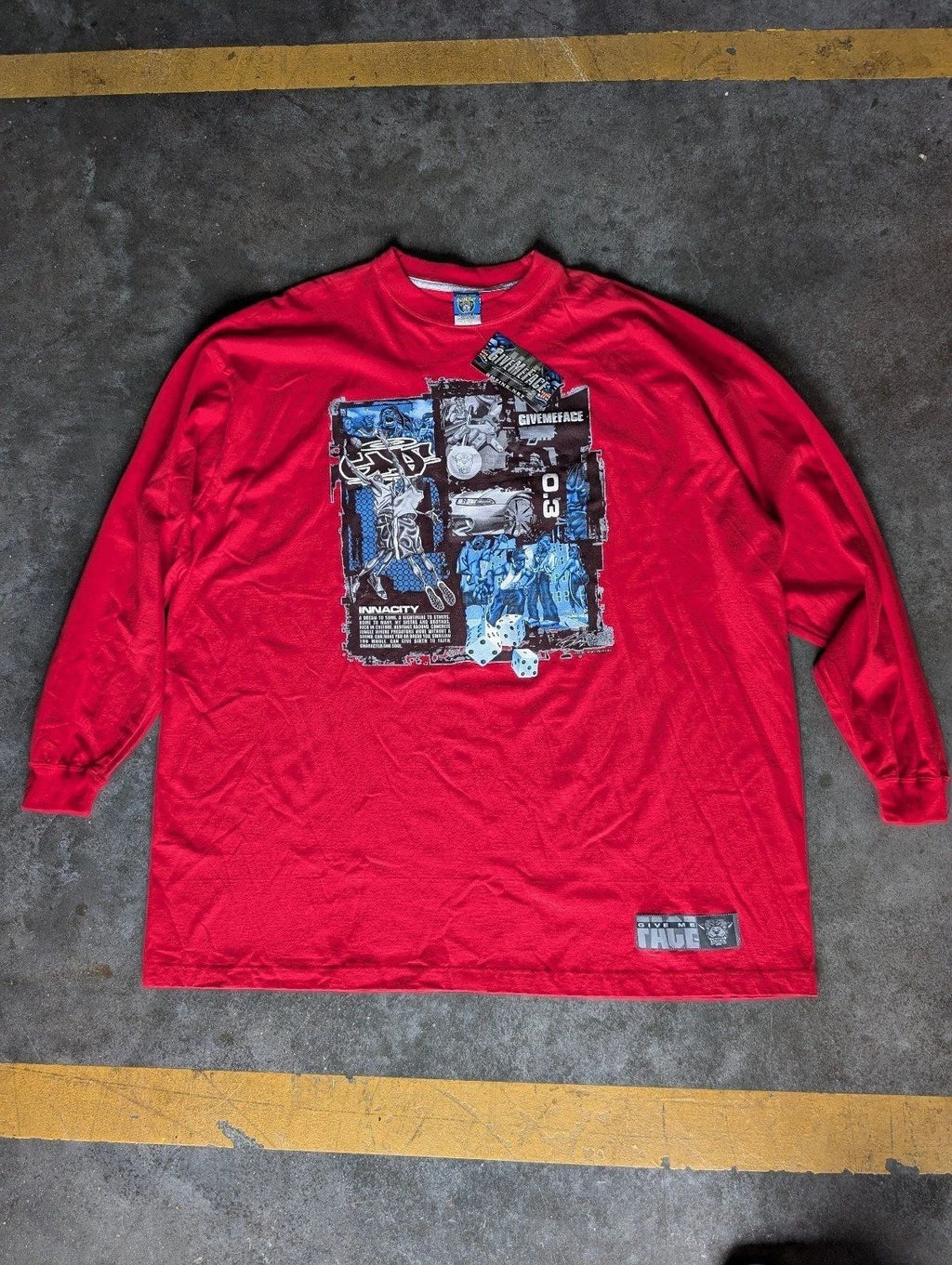 Vtg GiveMeFace History Shirt Mens 3XL NEW Long Sleeve Graphic Urban Streetwear