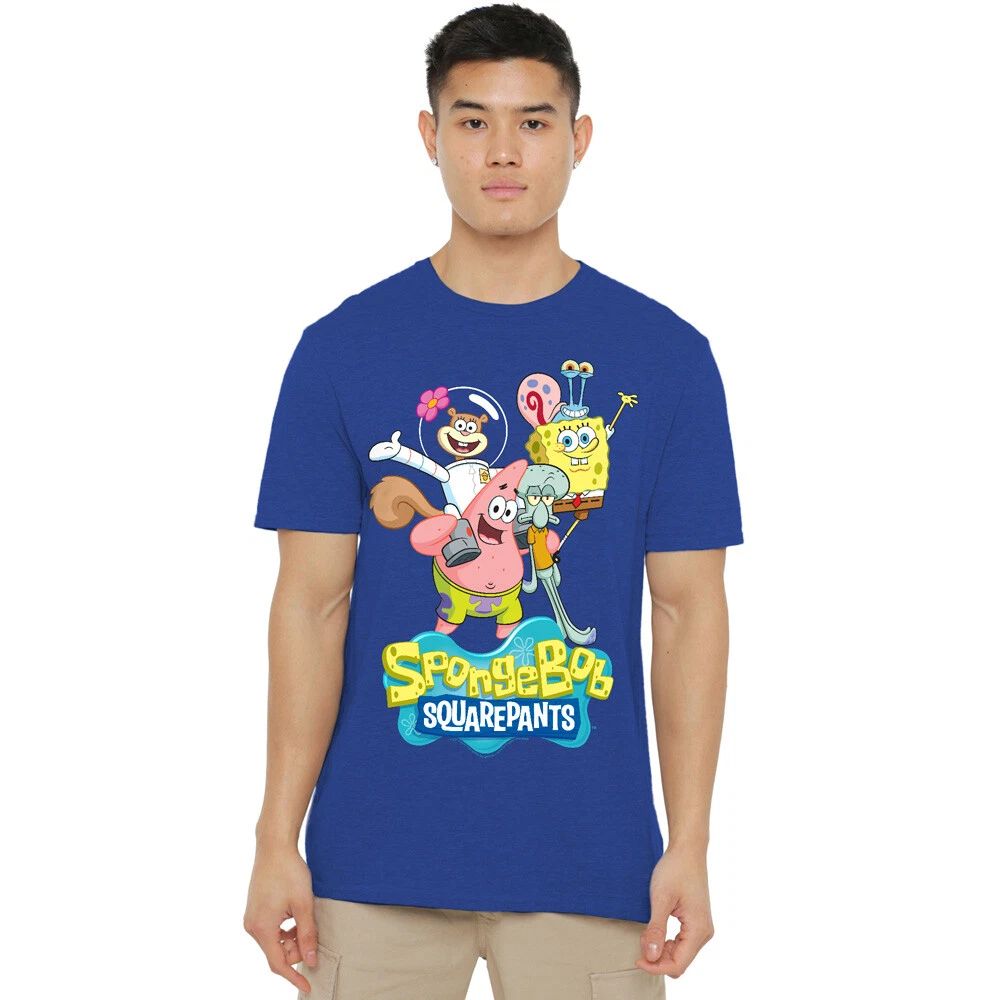 Spongebob Spongebob Group Shot T-Shirt S-2XL-Royal Blue