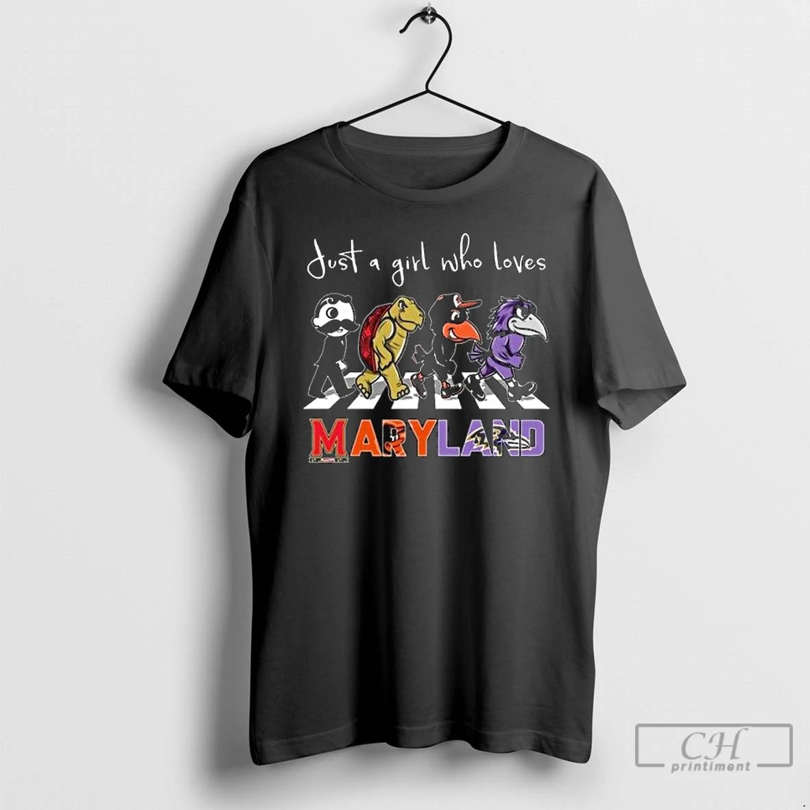 Classic Just A Girl Who Loves Mascot Maryland City Sports All Team 2025 Long Sleve