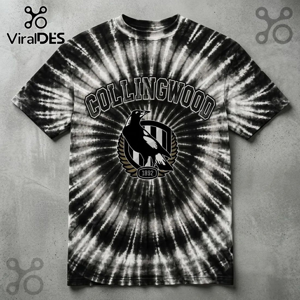 Collingwood Magpies AFL Black Tie Dye Shirt