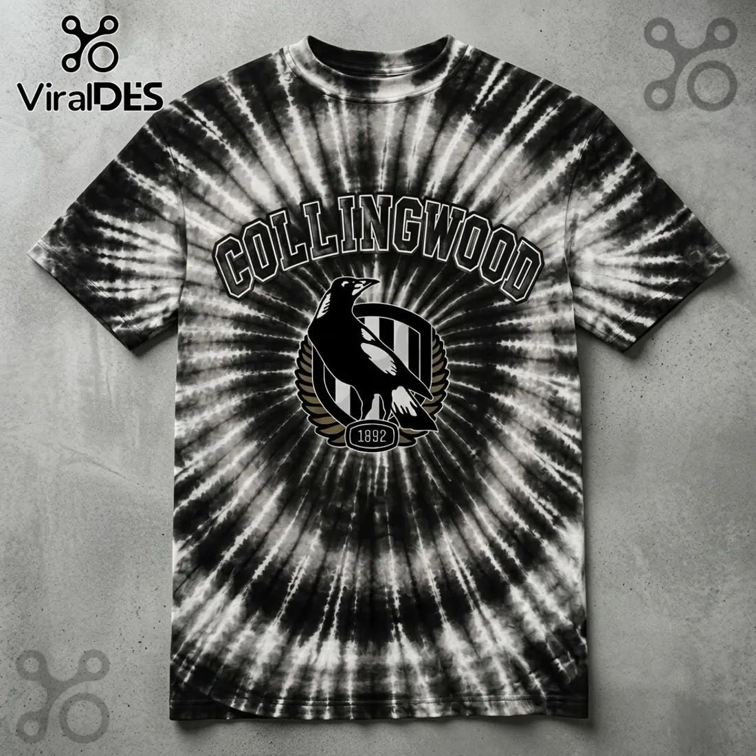 Collingwood Magpies AFL Black Tie Dye Shirt