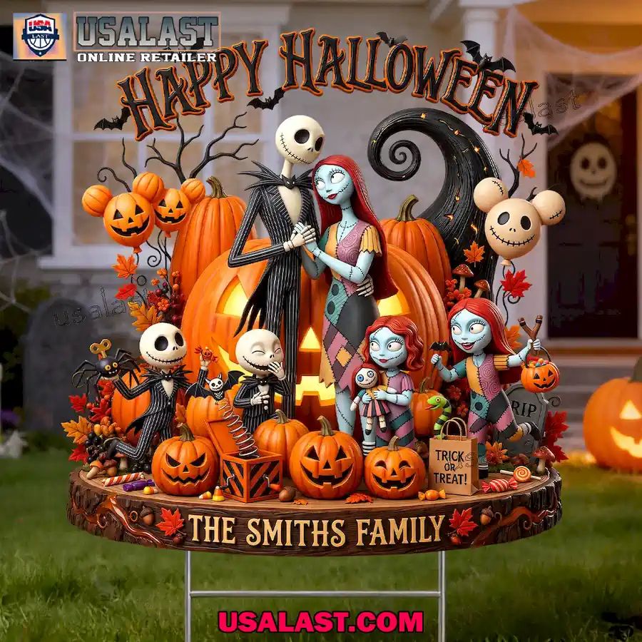 Jack Skellington Family Halloween Custom Yard Sign
