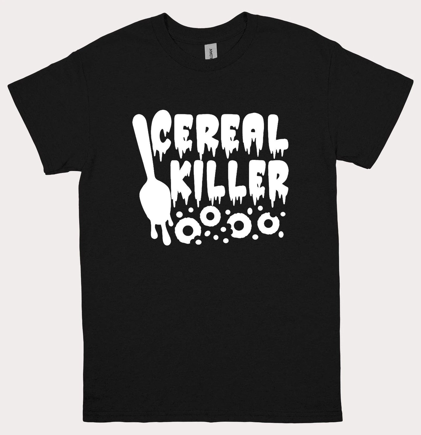 Funny Cereal Killer T-Shirt Mens Womens Foodie Halloween Black