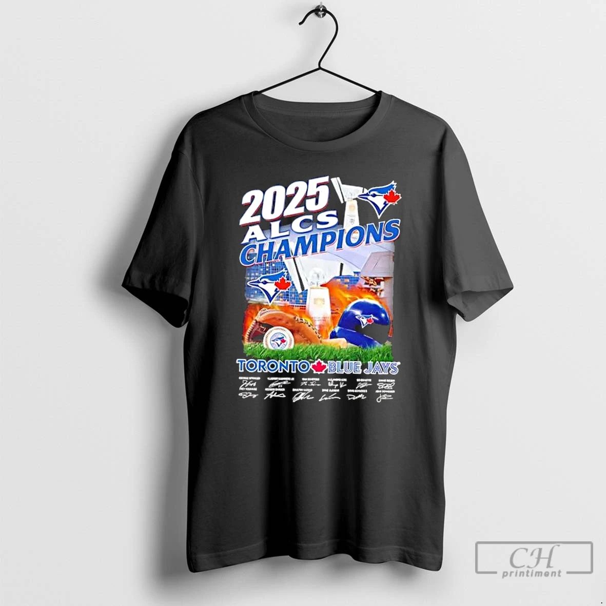 Classic 2025 Alcs Champions Toronto Blue Jays All Names Signatures T Shirts